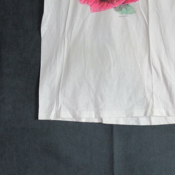 Vtg Tultex T Shirt Womens Large White Ballerina Rose Rhinestone Tee Grunge 90s - Picture 5 of 9